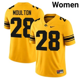 Gold U of I Kamari Moulton College Football Women's Game #28 Jerseys 843403-419
