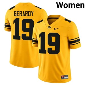 Gold College Football #19 Game Hawkeyes Womens Kyler Gerardy Jersey 173795-305