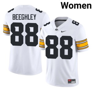 White Women's Lance Beeghley #88 NCAA Iowa Hawkeyes College Football Jersey 664063-554