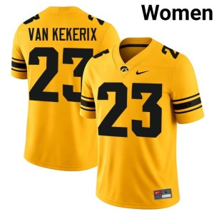 Gold University #23 Women College Football Iowa Hawkeyes Landyn Van Kekerix Jersey 641450-760