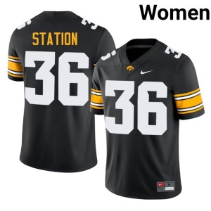 Black #36 University Larry Station Hawkeyes College Football Women's Jerseys 429827-920
