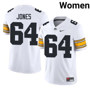 White #64 Leighton Jones Replica Women UIowa College Football Jerseys 286515-745