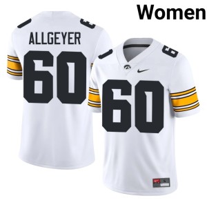 White Women Lucas Allgeyer NCAA Iowa #60 College Football Jersey 769015-143