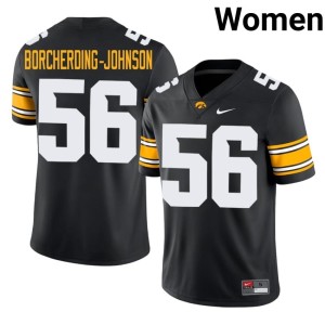 Black 2026-27 Maddux Borcherding-Johnson Hawkeyes Women's College Football #56 Jersey 475902-716