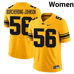 Gold #56 University Womens Iowa Hawkeyes Maddux Borcherding-Johnson College Football Jersey 208916-840