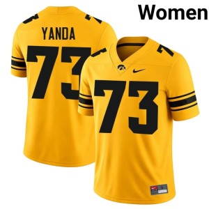 Gold Hawkeyes Marshal Yanda NCAA College Football #73 Womens Jersey 820153-718