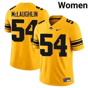 Gold Official University of Iowa Women Matty McLaughlin College Football #54 Jerseys 706451-410