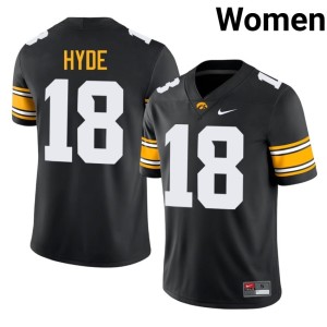Black IOWA Women College Football Micah Hyde Embroidery #18 Jerseys 844199-798