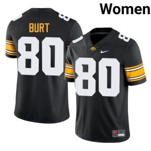 Black #80 College Football University of Iowa Womens University Michael Burt Jersey 347527-743