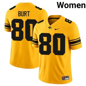 Gold Hawks Women Game College Football #80 Michael Burt Jersey 620393-219