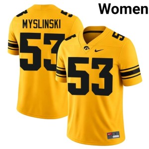 Gold Michael Myslinski #53 Iowa Womens 2026 College Football Jerseys 764297-205