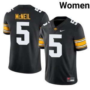 Black #5 Women Nathan McNeil U of I Stitched College Football Jerseys 948077-640