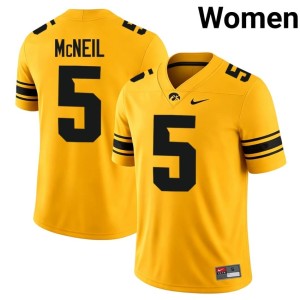 Gold Womens Game College Football UIowa Nathan McNeil #5 Jersey 624156-861