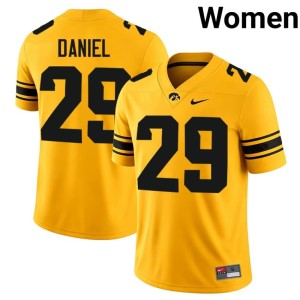 Gold University of Iowa Women's College Football Noah Daniel #29 Player Jerseys 161045-390