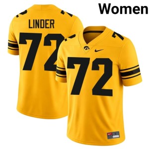 Gold Player Owen Linder Women #72 College Football IOWA Hawkeyes Jersey 906383-287