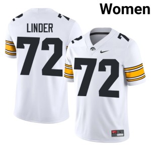 White Womens 2026 Owen Linder University of Iowa Athletics #72 College Football Jersey 447496-263