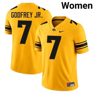 Gold University of Iowa #7 Replica Women College Football Rashad Godfrey Jr. Jersey 577698-294