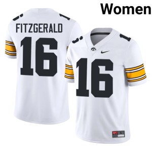 White Ryan Fitzgerald Women University of Iowa Athletics Stitched College Football #16 Jerseys 771828-451