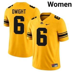 Gold Iowa #6 Alumni College Football Tim Dwight Women's Jerseys 312579-688