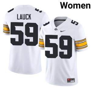 White Womens College Football Trevor Lauck Official Iowa #59 Jersey 654512-310