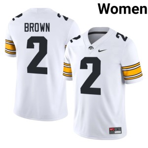 White Tyler Brown #2 Hawks University Womens College Football Jerseys 209800-111