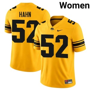 Gold NCAA #52 College Football Iowa Hawkeyes Will Hahn Womens Jerseys 662812-356