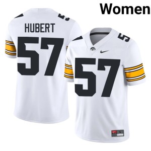 White Women's Iowa Limited #57 College Football Will Hubert Jersey 240129-863