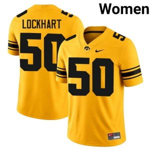 Gold #50 Player Will Lockhart College Football Women University of Iowa Jerseys 169022-611