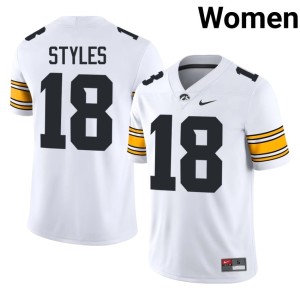 White University of Iowa Xavier Styles #18 College Football Limited Women's Jersey 627945-185