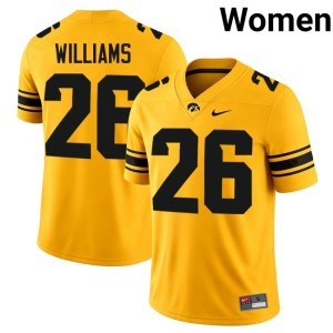 Gold College Football Xavier Williams #26 High School Hawkeyes Women's Jersey 382815-153
