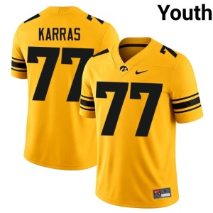 Gold Youth College Football #77 Alex Karras IOWA Hawkeyes Embroidery Jerseys 938178-499
