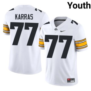 White #77 Youth Embroidery College Football Alex Karras University of Iowa Jersey 204676-783