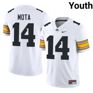 White University of Iowa Athletics #14 University Alex Mota Youth College Football Jersey 186396-272
