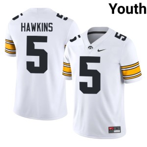 White 2026-27 College Football Anthony Hawkins Iowa #5 Youth Jerseys 530501-381