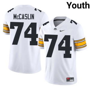 White Youth College Football #74 University of Iowa Athletics Bodey McCaslin Alumni Jersey 489736-235
