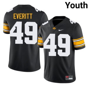 Black College Football Stitched Boston Everitt Iowa Hawkeyes Youth #49 Jerseys 427154-166