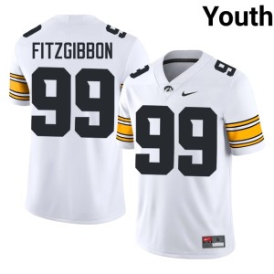 White Youth College Football Official Brad Fitzgibbon #99 Iowa Jerseys 296793-533