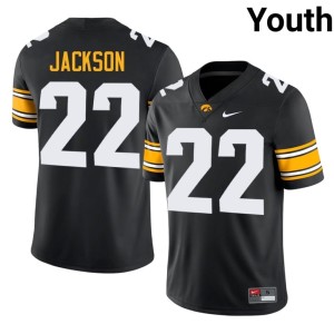 Black Youth Replica #22 IOWA College Football Braeden Jackson Jersey 265993-593