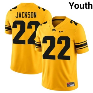 Gold College Football #22 University of Iowa Athletics Player Braeden Jackson Youth Jersey 811123-589