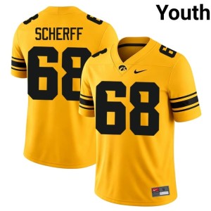 Gold Player Brandon Scherff College Football Hawkeyes #68 Youth Jersey 212486-147