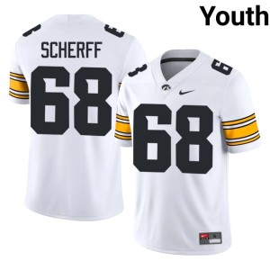 White #68 High School College Football Youth Brandon Scherff University of Iowa Jersey 751050-120