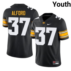 Black Youth Brayton Alford College Football #37 Embroidery IOWA Jersey 248213-420