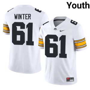 White #61 High School Cael Winter Youth Hawkeyes College Football Jerseys 415090-420