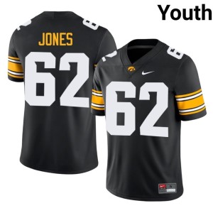 Black UIowa #62 Youth Cal Jones College Football Embroidery Jerseys 372239-288