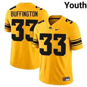Gold Youth #33 Cam Buffington College Football Hawkeyes Player Jerseys 238593-975
