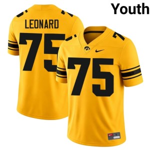 Gold Youth Game #75 Cannon Leonard College Football IOWA Jerseys 333417-557