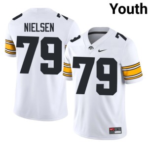 White #79 Official College Football Youth Hawkeyes Carson Nielsen Jerseys 332058-851