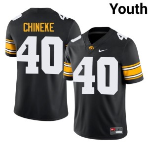 Black Chima Chineke 2026-27 #40 Youth University of Iowa Athletics College Football Jersey 266279-124