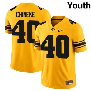 Gold Alumni Youth Chima Chineke #40 Iowa College Football Jersey 881597-297