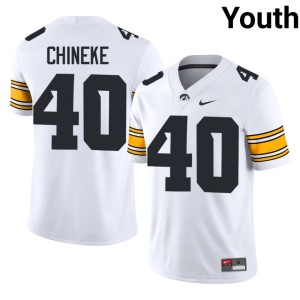 White Stitched Iowa Youth #40 Chima Chineke College Football Jersey 682262-141